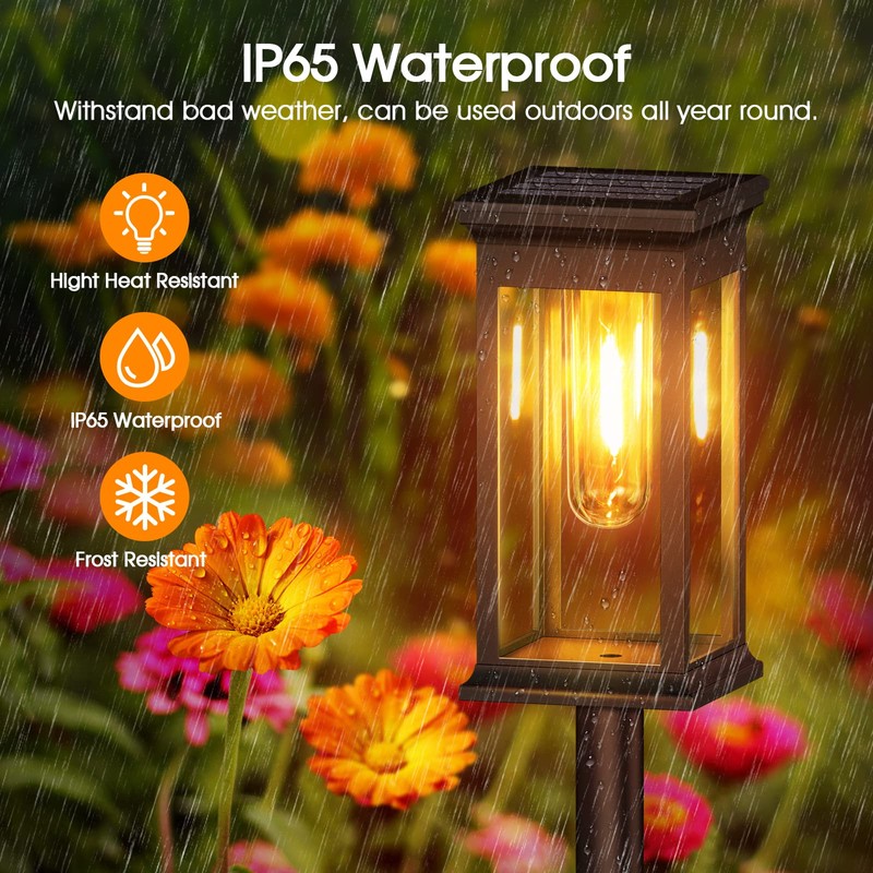KOOPER Solar Pathway Lights Outdoor 8 Pack, 2X Bigger Solar