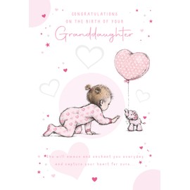 Cherry Orchard 'Congratulations on the Birth of your Granddaughter',cute greeting card from for new baby girl, comes complete with envelope