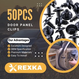Rexka 50pcs Door Trim Panel Retainers Clips Fastener for Ford N801925-S Lincoln Mercury Bronco F150 Mustang F-250 F-350
