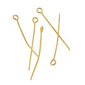 350 Gold Rivet Pins 40 mm x 0.7 mm Head Pins and with Eyelet Pearl Pins Gold Prism Pins M318