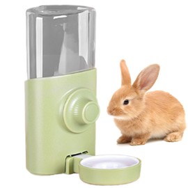 Botella de agua de conejo, dispensador de agua de conejo, 600 ml/21 oz de dispensador de agua de conejo colgante, dispensador de agua de conejito automático, botella de agua de animal pequeño visible