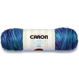 Caron Simply Soft Paints Yarn (4) Medium Worsted Gauge 100% Acrylic - 5oz - Oceana - Machine Wash & Dry