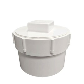 Fitvell 6" PVC Sewer Cleanout Adapter with Plug Pipe Fitting DWV Flush Sewer Cleanout Cap for Drainage Piping System