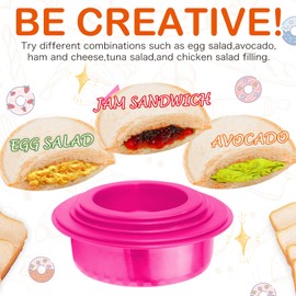 HiYZ Sandwich Cutter and Sealer, 5 PCS Sandwich Cutter for Kids, Bread Sandwich Maker and DIY Cookie Cutterfor Lunchbox and Bento of Childrens Boys Girls