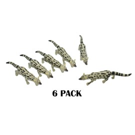 PLAY VISIONS Genet Abyssinian, Ethiopian  Plastic Replica 3 inch  - F1070 B175 - 6 PACK