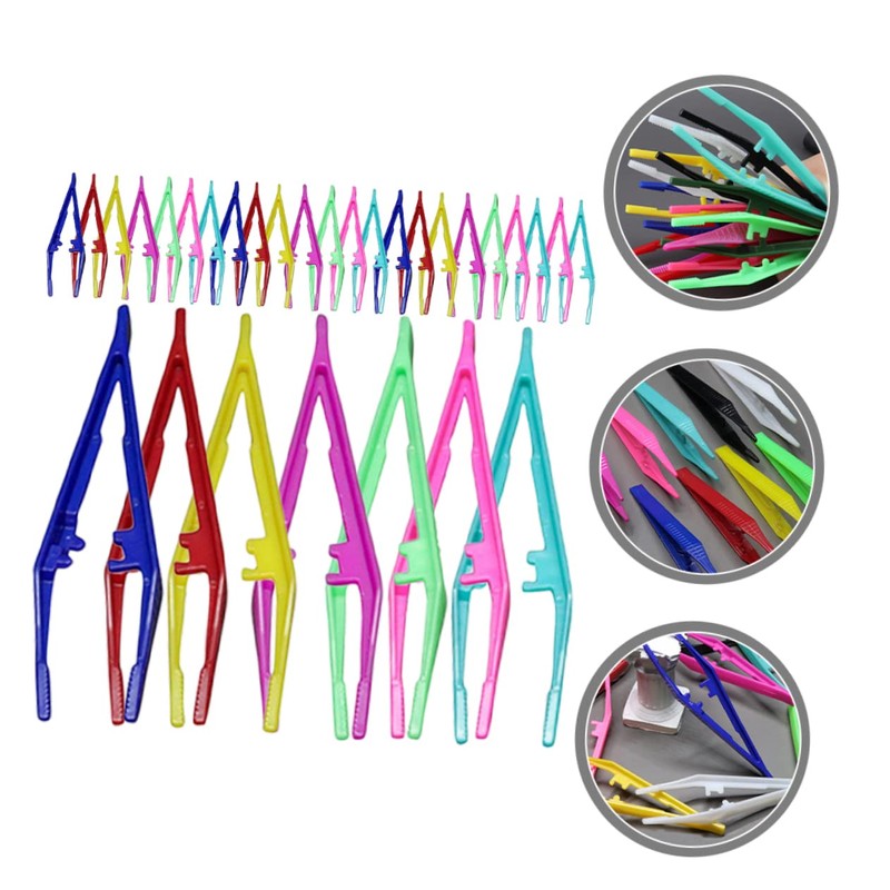Mikinona 2sets Professional Makeup Tool Set Plastic Eyebrow Tweezers Eyebrow