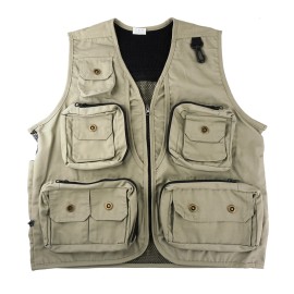 FoRapid Safari Photo Vest Travel Hiking Fishing Camping Hunting Director Video Vest- L