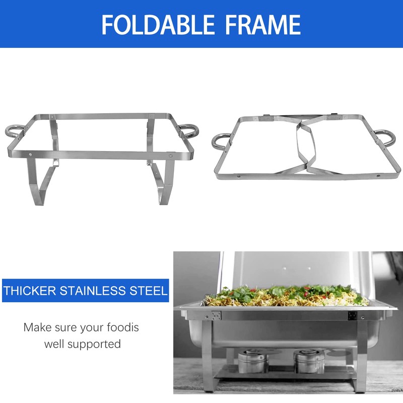 Jacgood Chafing Dish Buffet Set 4 Pack 8QT Stainless Steel