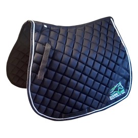 Equine Care All-Purpose English Saddle Pad – Premium Quilted Cotton | Non-Slip, Breathable, Moisture-Wicking | Ideal for Jumping, Dressage, Trail & Schooling | Horse Tack – Blue, Full Size