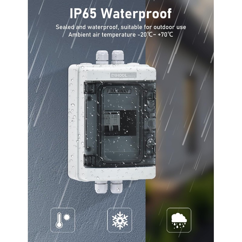 DIHOOL 20 Amp DC Solar Disconnect Switch, Miniature Circuit Breaker