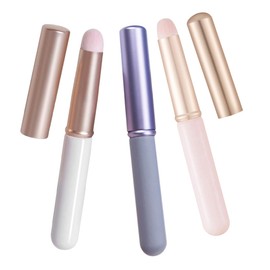Healeved 3pcs Lip Gloss Brush Lipstick Applicators for Smooth Application Includes Cover Ergonomic Design for Touch-ups and Precise Lip Makeup Purple White Pink