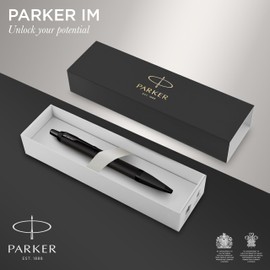 PARKER IM Ballpoint Pen Matte Black with Black Trims Medium Tip with Blue Refill Gift Box