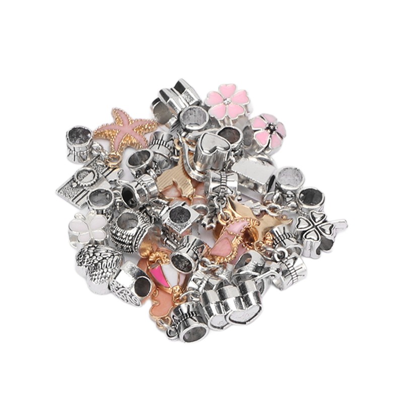 Charm Bracelet Making Kit Basic Bracelets Colored Beads Pendants Jewelry