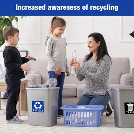 couponhub Pack of 10 Self Adhesive Recycle Sign Decals - Recycling Stickers for Trash can with Over Lamination- Recycle Labels,Blue,5 x 5 Inches