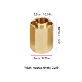 Keenso 7mm Brass Wheel Hex Hub Extensions RC Wheel Spacers Brass Extension Combiner with Cross Wrench for 1/18 RC Crawler Car Upgrade Parts