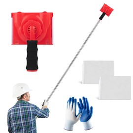 Paint Edger Trimmer Plus Two Replace Pads, with 5 Extension Rods and Nitrile Work Gloves, Precise Painting Edger Tool with 83 Inch Pole for Wall Painting, Corner Walls & Ceilings Pad Painter