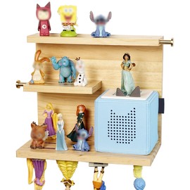 UBMRK for Toniebox Starter Tonie Shelf Wall Mounted,Tonies Figures Tonies Storage,Magnetic Wooden Floating Shelves Compatible with Tonie Box Player Character for Room