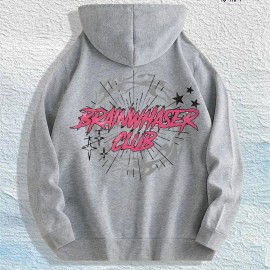 Brainwasher Club Graphic Hoodie 100% Cotton US Warehouse 7 ColorsColor: Brown, Size: S