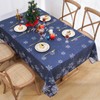 FRAMICS Christmas Tablecloth, Snowflake Table Cloth Waterproof Navy Blue Tablecloths