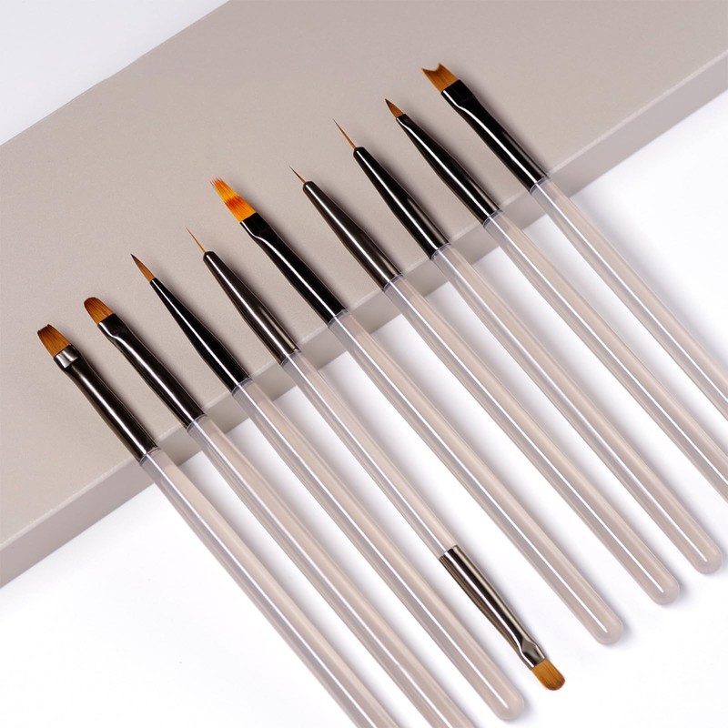 Nail Art Brushes,9PCS Acrylic Nail Brushes for Nails,Acrylic Nail Brush
