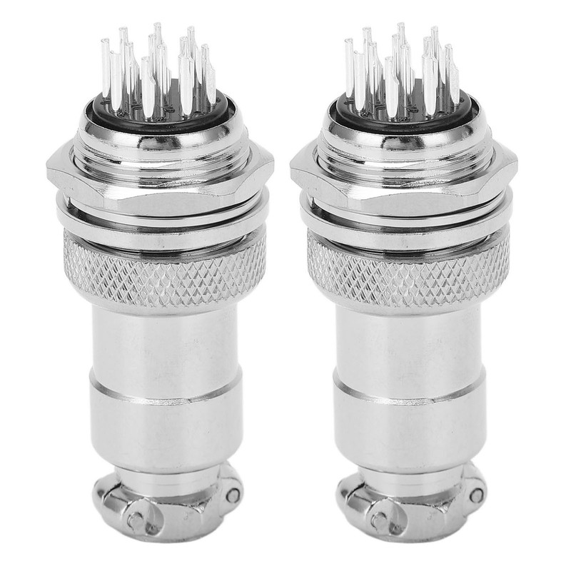 2PCS 12 Pin Aviation Connectors Zinc Alloy Electrical Plug and