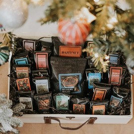 Deluxe Coffee Gift Trunk | Coffe Gift Basket with (2)12oz Bags | Light-Medium Roast Coffee Beanery