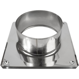Vent Systems 8" Inch Stainless Steel Chimney Top Plate – Heavy-Duty Square to Round Roof Flue Base Mount with Collar – Weather-Resistant Steel Cap Cover Flange for Fireplace, Stove and Furnace
