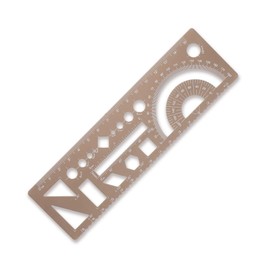 Zotemo Multi-Purpose Drafting Template, Metal Geometry Ruler Set, Circle Drawing Template with Laser etcted Scale (Gold)