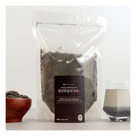 전라도청년 청년선식 태우지 않고 볶은 흑임자가루 500g x 1개 Jeolla-do Youth Young Sun-sik Roasted Black Sesame Powder 500g x 1 Pack