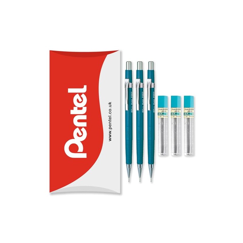 Pentel P200 Series Automatic Mechanical Pencils - HB Lead -