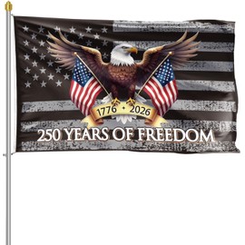 250 Year American Anniversary Flag 3x5 Outdoor 250 Anniversary USA Flag 150D Premium Polyester 1776-2026 250th Anniversary Flag with Brass Grommets for Outdoor Indoor Room Wall