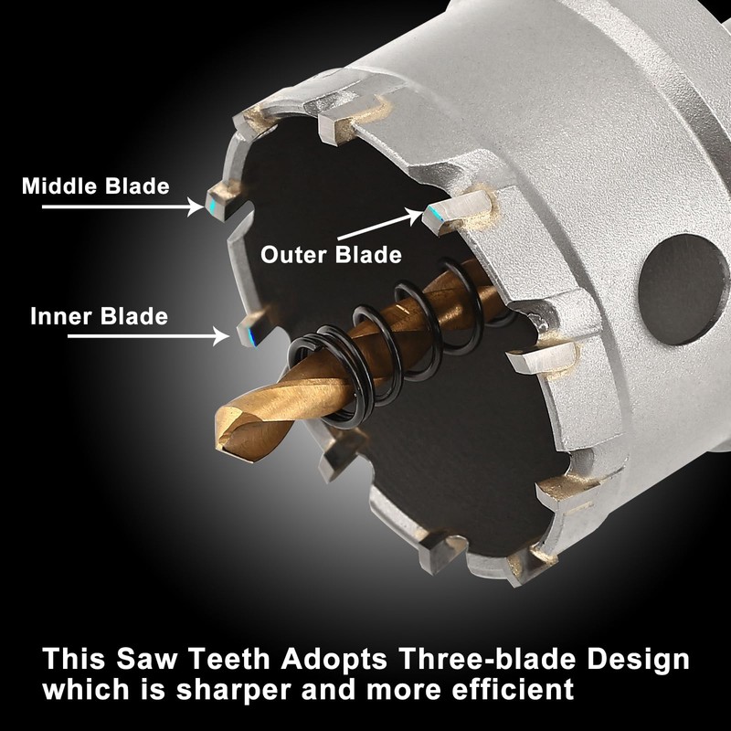 1-3/4''(45mm) Hole Saw Kit with Drill Bits, Tungsten Carbide Hole
