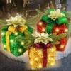 Caxchiling Christmas Lighted Gift Boxes 3 Pack Gift Boxes with