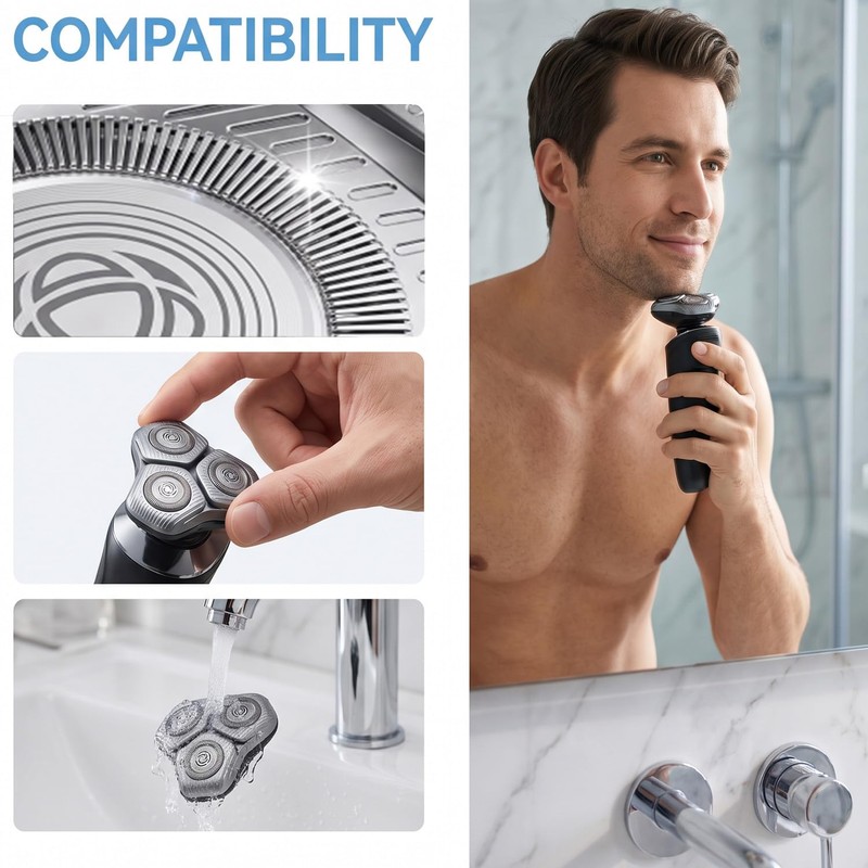 SH50 Replacement Shaver Heads,Round Housing Series 5000 Replacement Heads Set