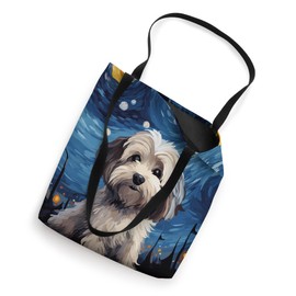 Havanese Dog Starry Night Van Gogh Art Lover Tote Bag