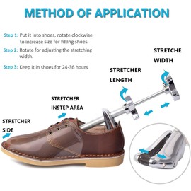 OPATER Professional Metal Shoe Stretcher Adjustable Width and Length Shoe Stretcher Widener Expander (2PCS Men Size 8-13)