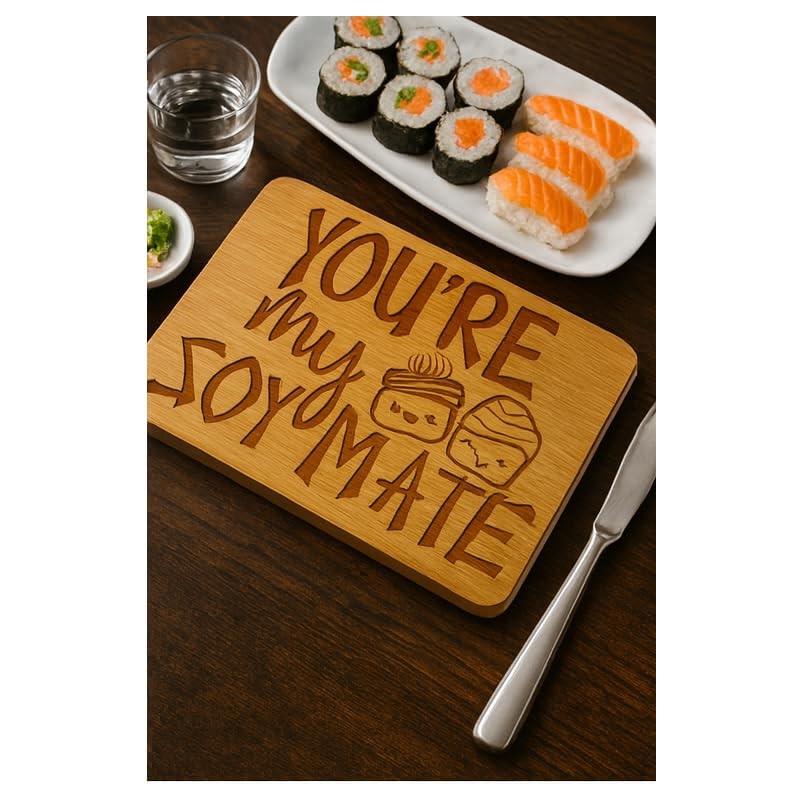 Sushi Kawaii Cute Designs Wooden Cutting Board, Kitchen Serving Board