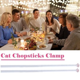 Cat Paw Chopsticks - 2 Pairs of Cute Pink Kitty Themed Reusable Non-Slip Grip Chopsticks | Perfect Gift for Cat Lovers and Fun Dining Experience