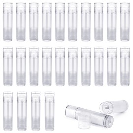 SevenFish 50pcs Empty Lip Balm Tubes, 5.5ml Transparent Lipstick Tubes Plastic Lip Balm Containers with Cap for DIY Lip Balm Lipstick