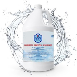 Pyclor Sodium Hypochlorite 6.15% Commercial Liquid Bleach - Water Treatment, Pressure Washing, Surface Cleaner Disinfectant (1 Gallon)