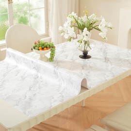 OstepDecor Marble-Look Table Protector 36 x 60 in, Waterproof PVC Desk Mat