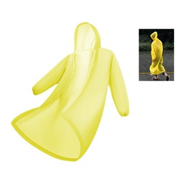 Bombinate Raincoat, Storage Bag Included, Hat, Rain Poncho, Unisex, Translucent, yellow