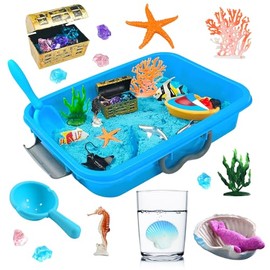 AGENTLAN Cubo Sensorial del Océano, Juguetes de Agua Sensoriales del Océano con Animal Marino para Niños Pequeños y Niñas, Juguetes para Niños Regalo Caja de Arena para Edades 3 4 5 6 7 8