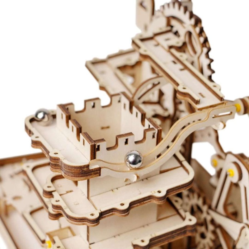 ROKR Marble Roller Coaster Clockwork Mechanical 3D Puzzle Game Woodcraft