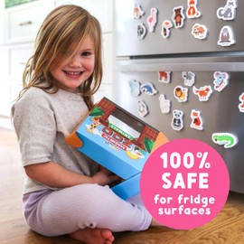 Curious Columbus Zoo Animals Fridge Toddler Magnets for 1-3 Year Olds | Large Foam Refrigerator Magnets for Kids Baby and 3-5 Years Old | Magnetic ABC Learning | Educational Toys Babies to Preschool