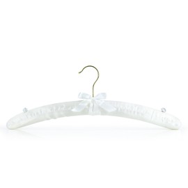 HANGERWORLD 5 Pack of White Satin Padded Hangers, 17inch Bridesmaid Bridal Bride Hanger for Wedding
