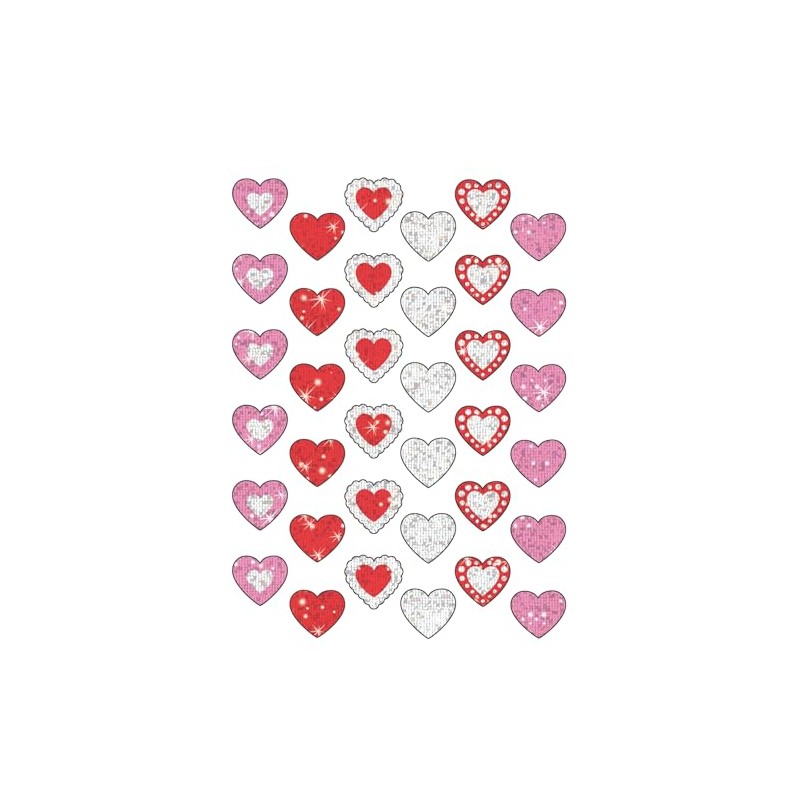 TREND enterprises, Inc. Shimmering Hearts Sparkle Stickers, 72 ct