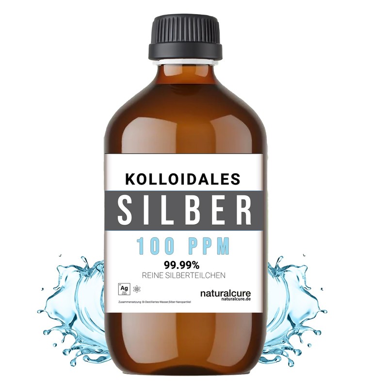 100 ppm Kolloidales Silber - Silberwasser 500 ml - Vegan