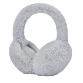 Winter Ear Muffs Faux Fur Warm Earmuffs Cute Ear Cover Foldable Ear Warmers Cold Weather Earmuffs for Women Girls (Grey, One size)