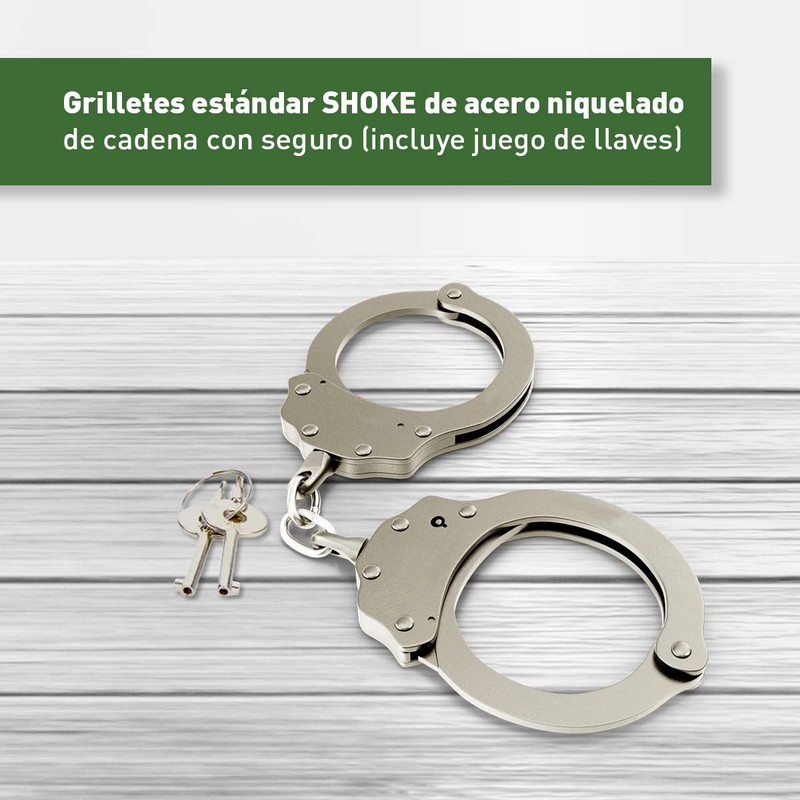 Shoke Genuine Police Handcuffs - Chain Lock with Lock -